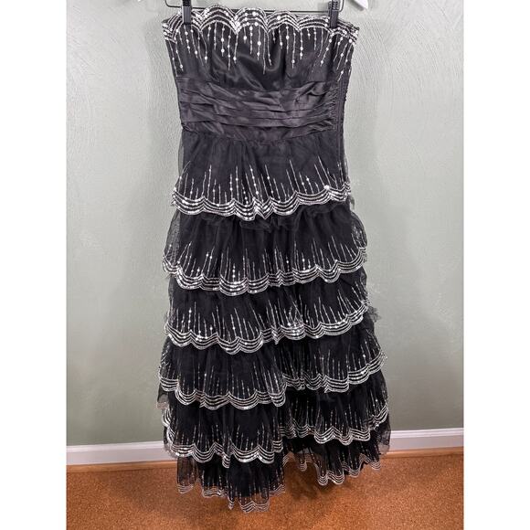 Masquerade 914163 Women's Size 9/10 Black Sequined Strapless Prom Evening Dress - Picture 10 of 10